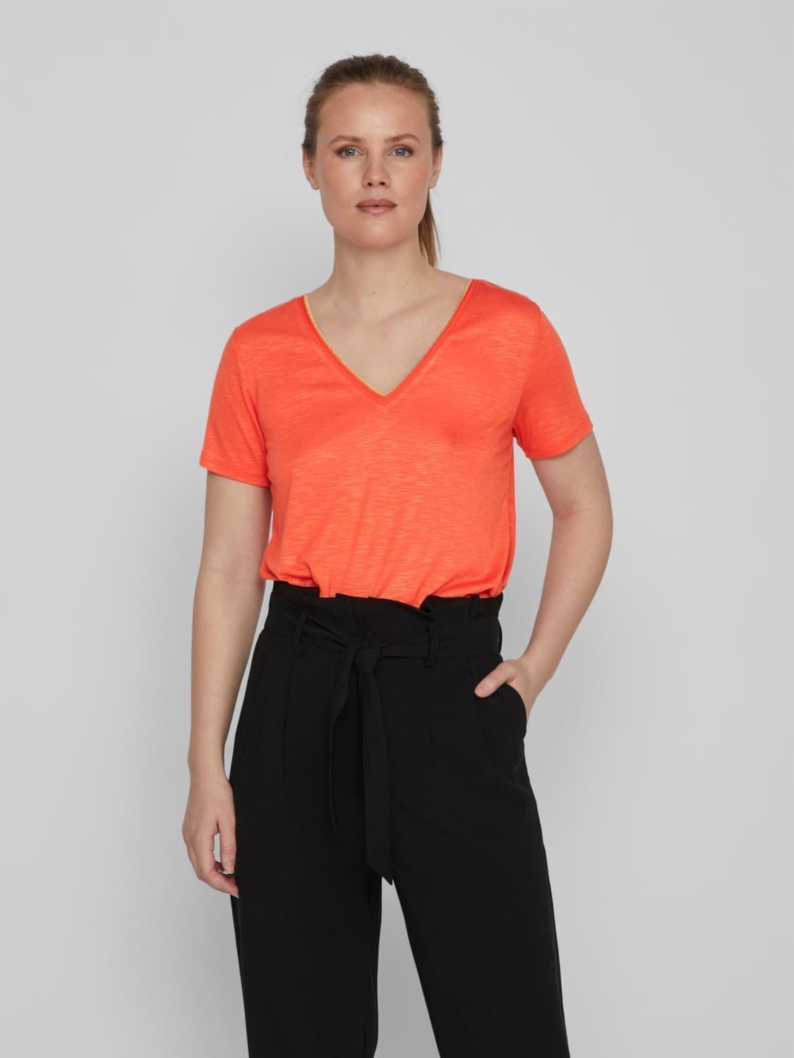 Camiseta naranja vinoel - Imagen 1