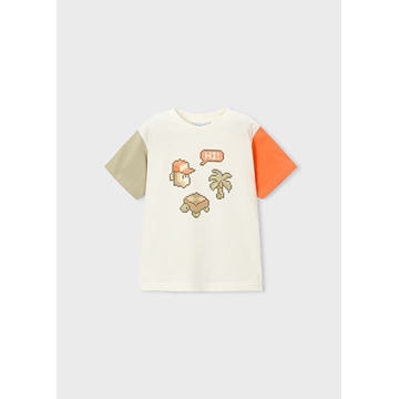 Camiseta nata-naranja - Imagen 1