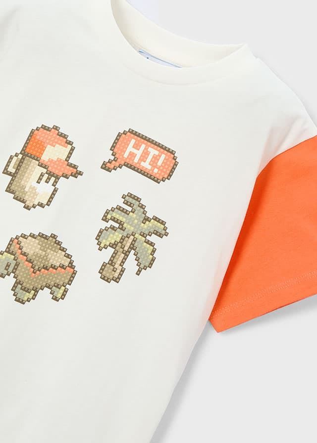 Camiseta nata-naranja - Imagen 3