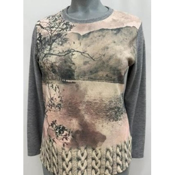 Camiseta ramas gris - Imagen 1