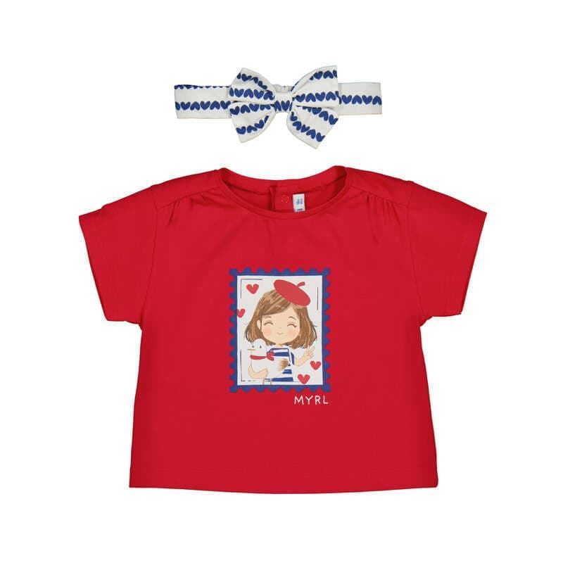 Camiseta roja con diadema - Imagen 5