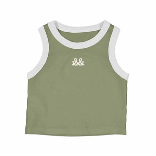 Camiseta tirantes bordado musgo - Imagen 1