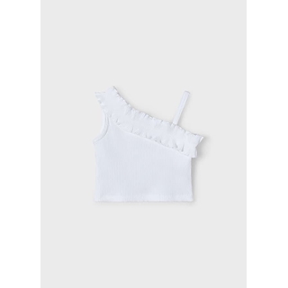 Camiseta tirantes canalé blanco - Imagen 1