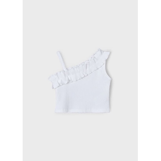 Camiseta tirantes canalé blanco - Imagen 2