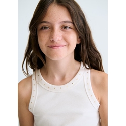 Camiseta tirantes canalé hueso - Imagen 2