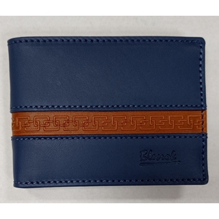 Cartera piel azul-camel - Imagen 1