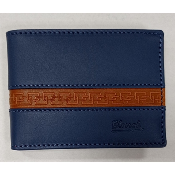 Cartera piel azul-camel - Imagen 1