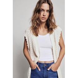 Chaleco largo beige vishelley - Imagen 1