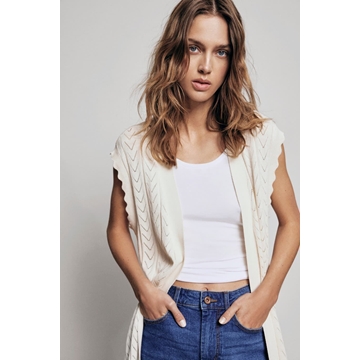 Chaleco largo beige vishelley - Imagen 1