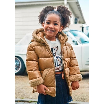 Chaquetón combinado canela - Imagen 1