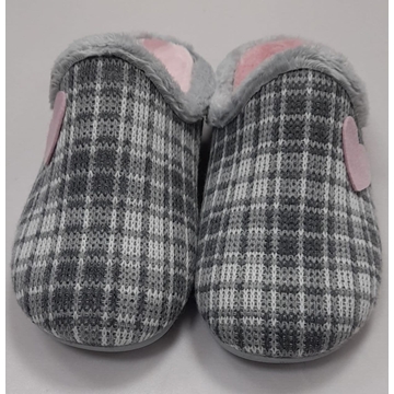 Chinela ceniza-rosa corazón - Imagen 1