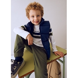Conjunto 3 piezas con chaleco azul-oliva - Imagen 1