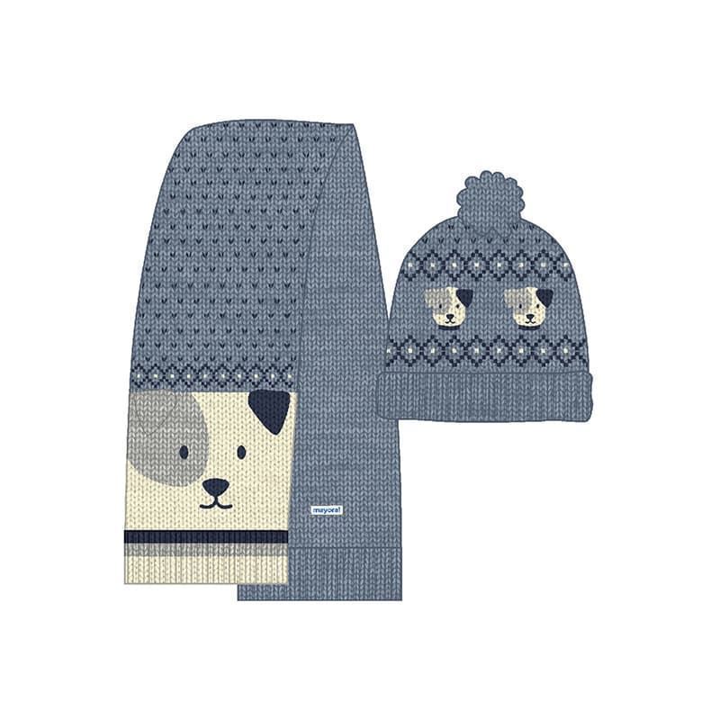 Conjunto gorro-bufanda azul - Imagen 1