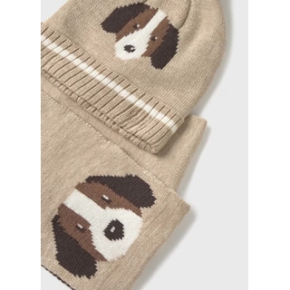 Conjunto gorro-bufanda beige - Imagen 2