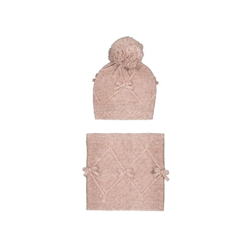 Conjunto gorro-bufanda lazos cuarzo - Imagen 1