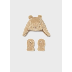Conjunto gorro-manoplas latte - Imagen 1