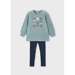 Conjunto legging canalé petróleo - Imagen 1