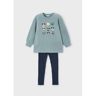 Conjunto legging canalé petróleo - Imagen 1