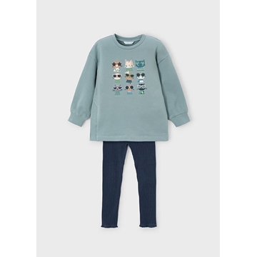 Conjunto legging canalé petróleo - Imagen 1