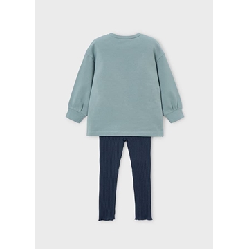 Conjunto legging canalé petróleo - Imagen 2