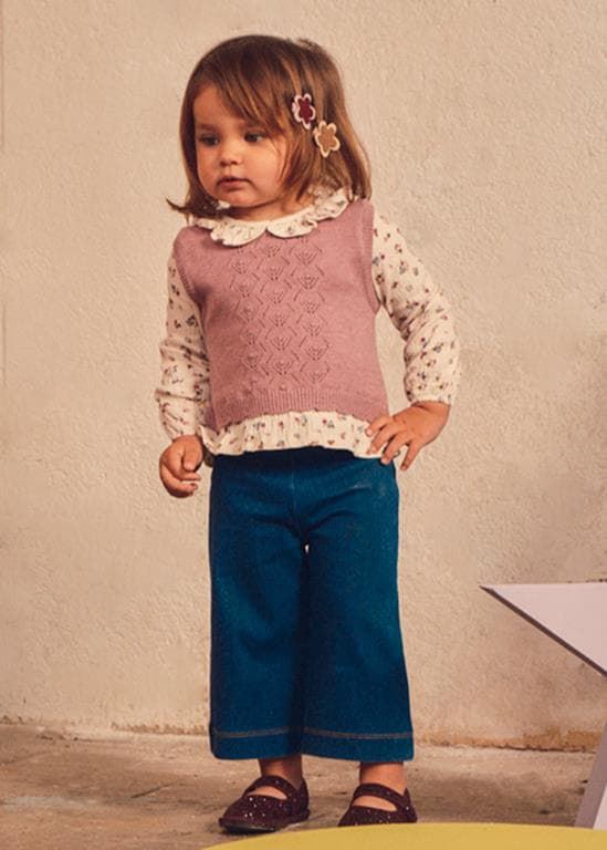Conjunto pantalón-chaleco violeta - Imagen 1