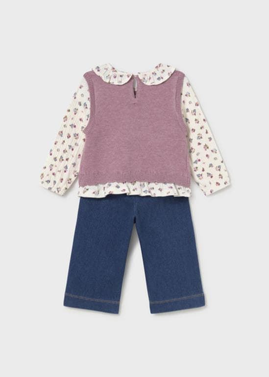Conjunto pantalón-chaleco violeta - Imagen 3