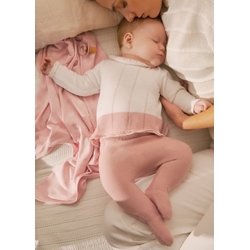 Conjunto polaina tricot rosa - Imagen 1