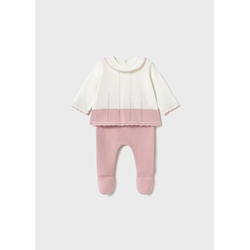 Conjunto polaina tricot rosa - Imagen 2