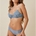 CONJUNTO SUJETADOR COPA  CON BIKINI AZUL VINTAGE - Imagen 1