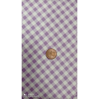 Cuadro vichy malva  Algodón 100% - Imagen 1