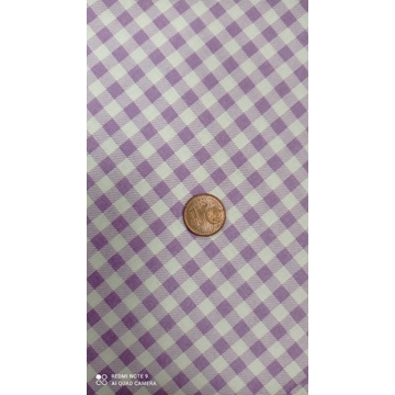 Cuadro vichy malva  Algodón 100% - Imagen 1