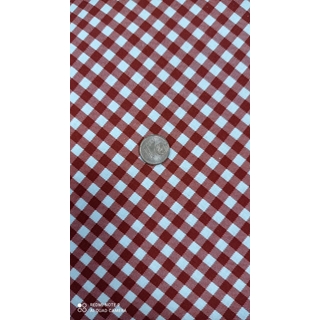 Cuadro vichy teja  Algodón 100% - Imagen 1