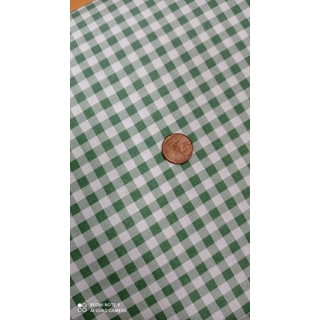 Cuadro vichy verde   Algodón 100% - Imagen 1