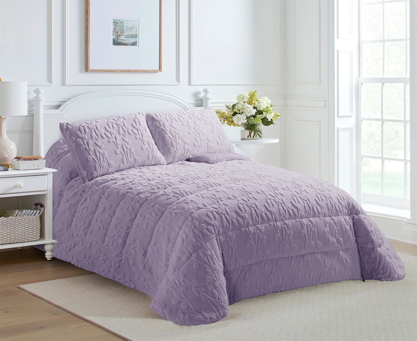 Edredón jacquard LIREN LILA - Imagen 1