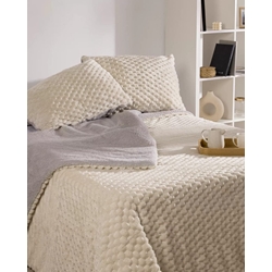 Edredón jacquard sherpa DAN crema - Imagen 1