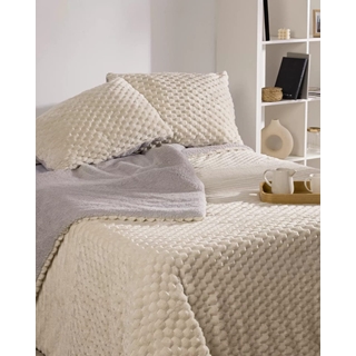 Edredón jacquard sherpa DAN crema - Imagen 1