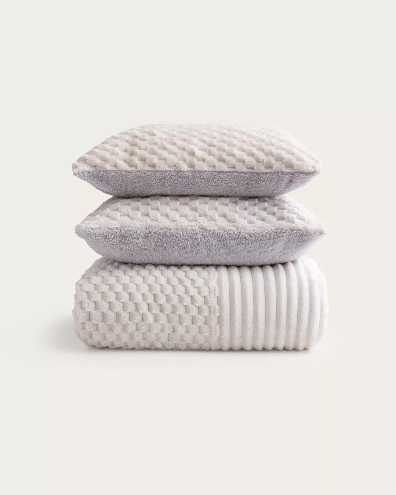 Edredón jacquard sherpa DAN crema - Imagen 3