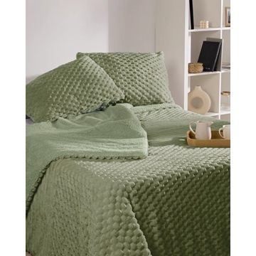 Edredón jacquard sherpa DAN verde - Imagen 1