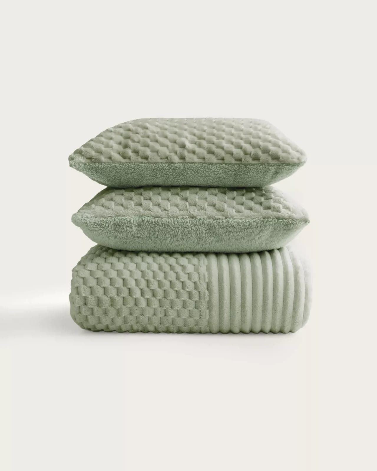 Edredón jacquard sherpa DAN verde - Imagen 2
