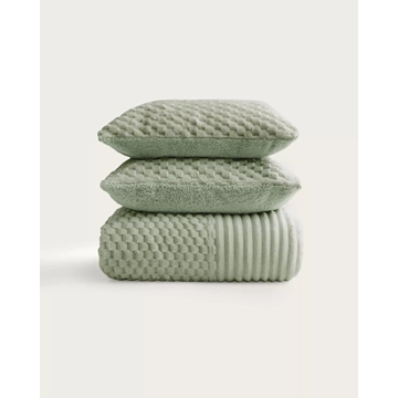 Edredón jacquard sherpa DAN verde - Imagen 2