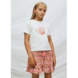 Falda estampada coral - Imagen 1