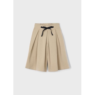 Falda pantalón midi beige. - Imagen 1