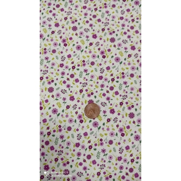 Flores morado/malva Algodón 100% - Imagen 1