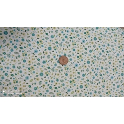 Flores verde agua Algodón 100% - Imagen 1