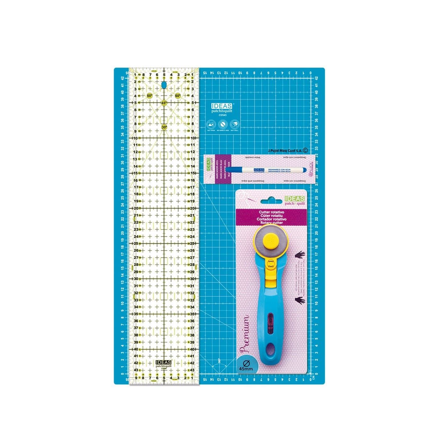 Kit iniciación patchwork azul - Imagen 1