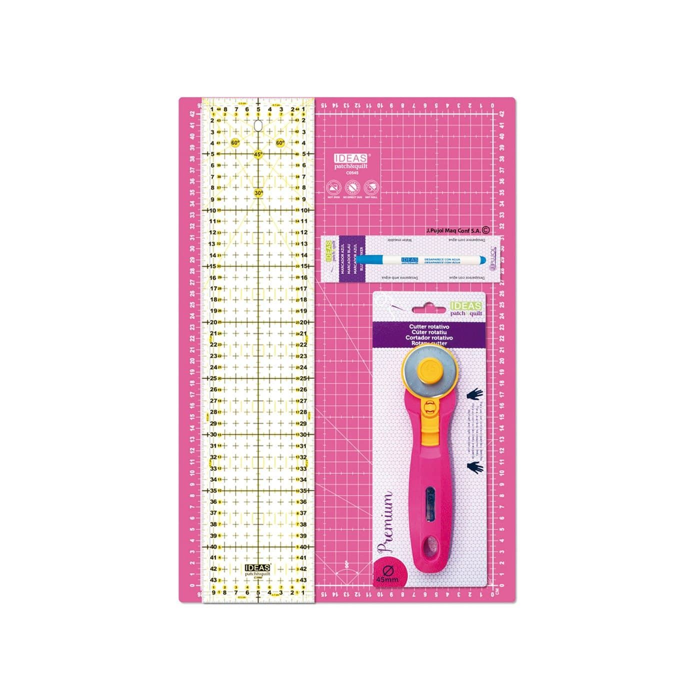 Kit iniciación patchwork rosa - Imagen 1