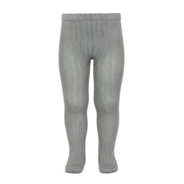 Leotardos básicos canalé gris niebla - Imagen 1