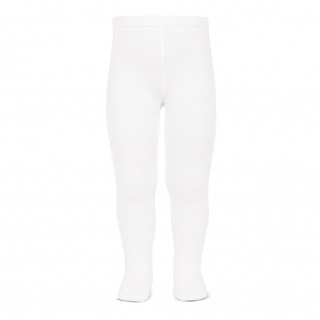 Leotardos básicos punto liso blanco - Imagen 1