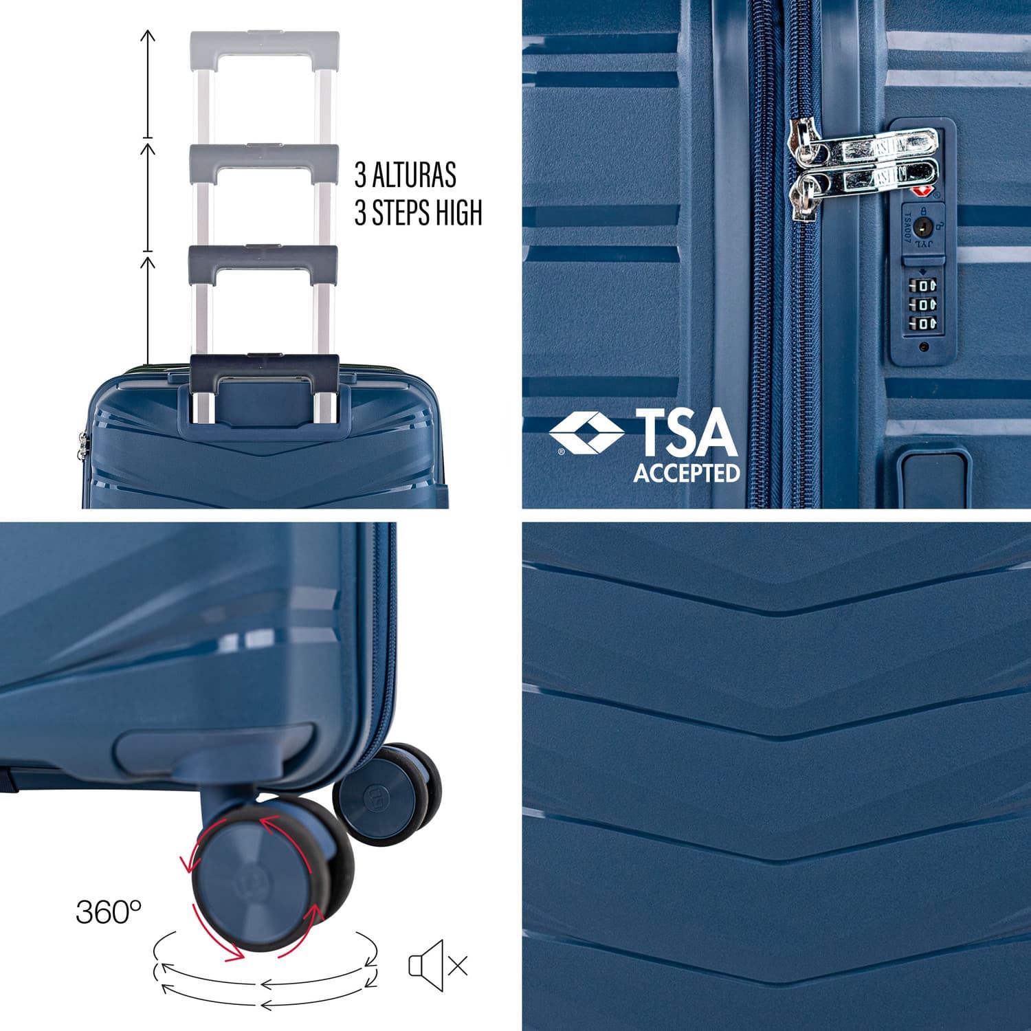 Maleta cabina azul vaquero - Imagen 2