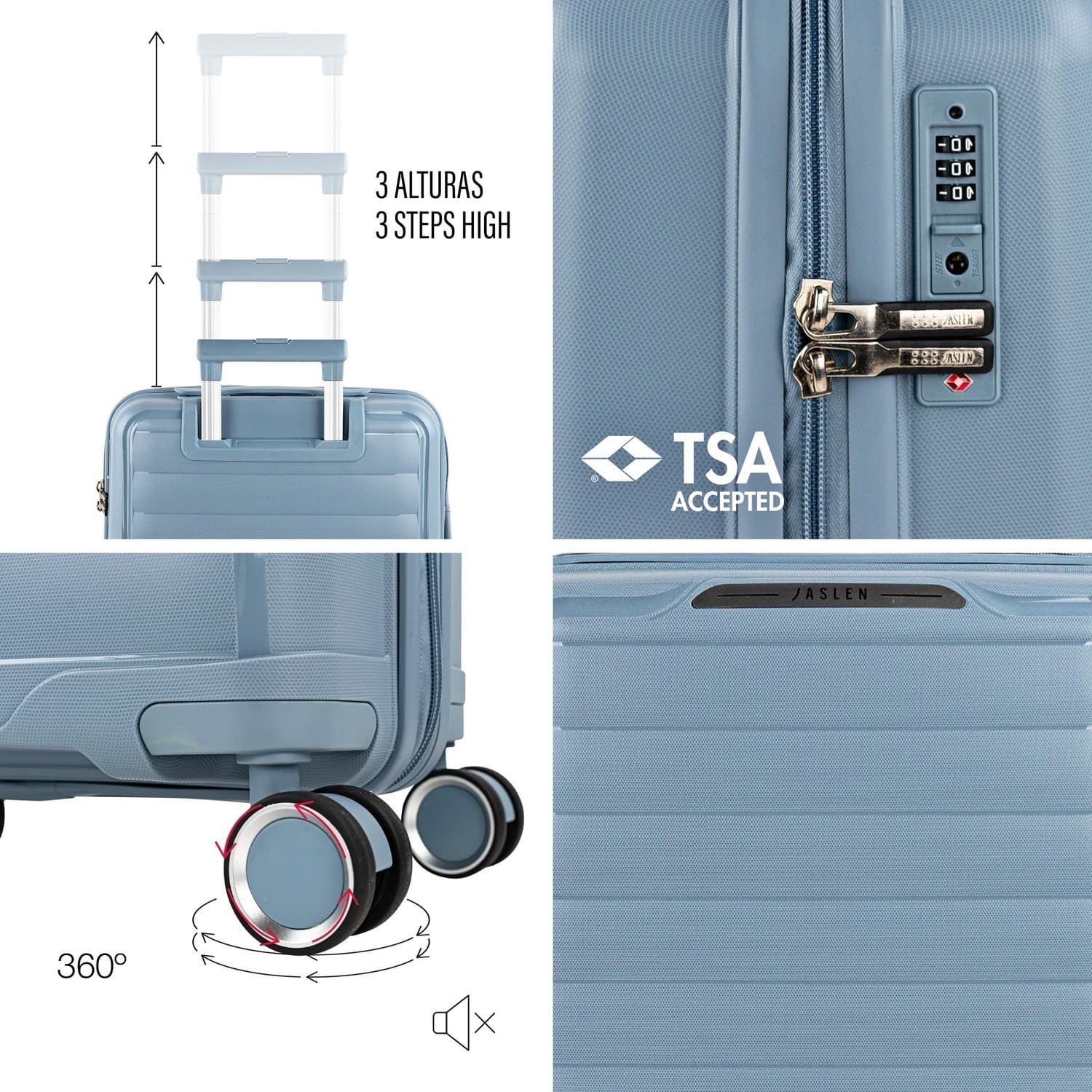 Maleta cabina Jalsen azul claro - Imagen 3